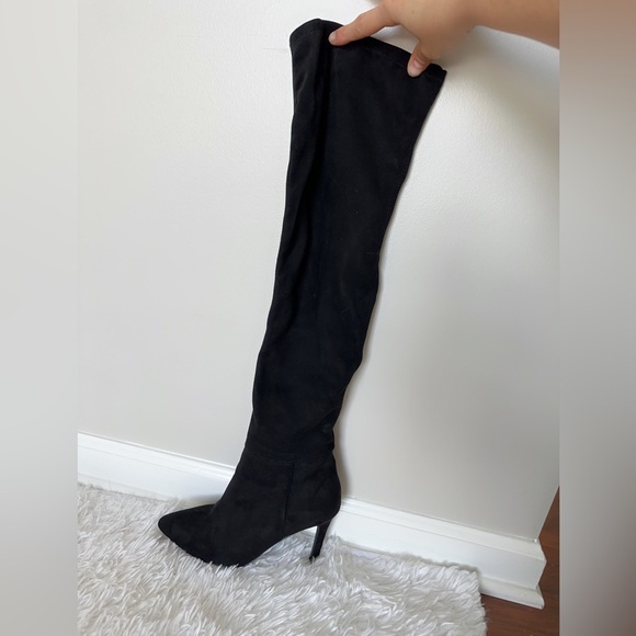 Call It Spring Black Over the Knee Boots - Picture 7 of 11